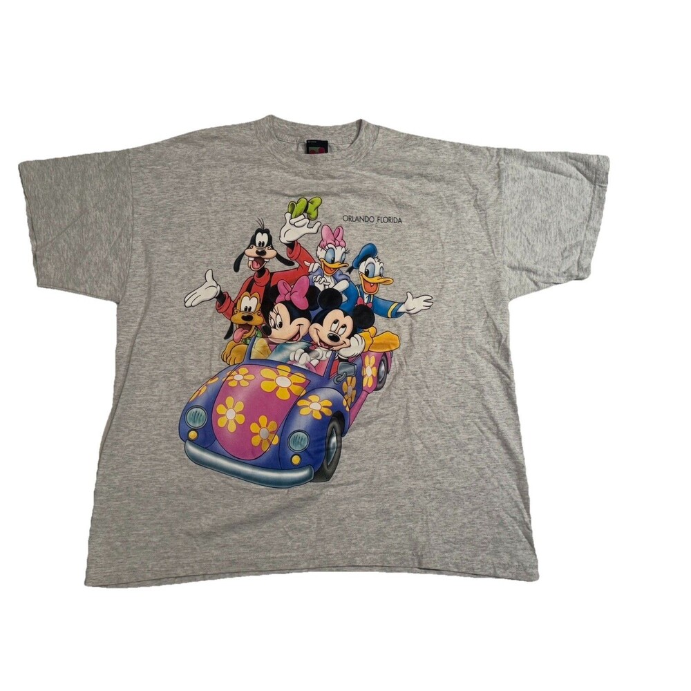 Vintage Mickey Unlimited Disney Orlando Graphic T Shirt Men XL Gray Crewneck